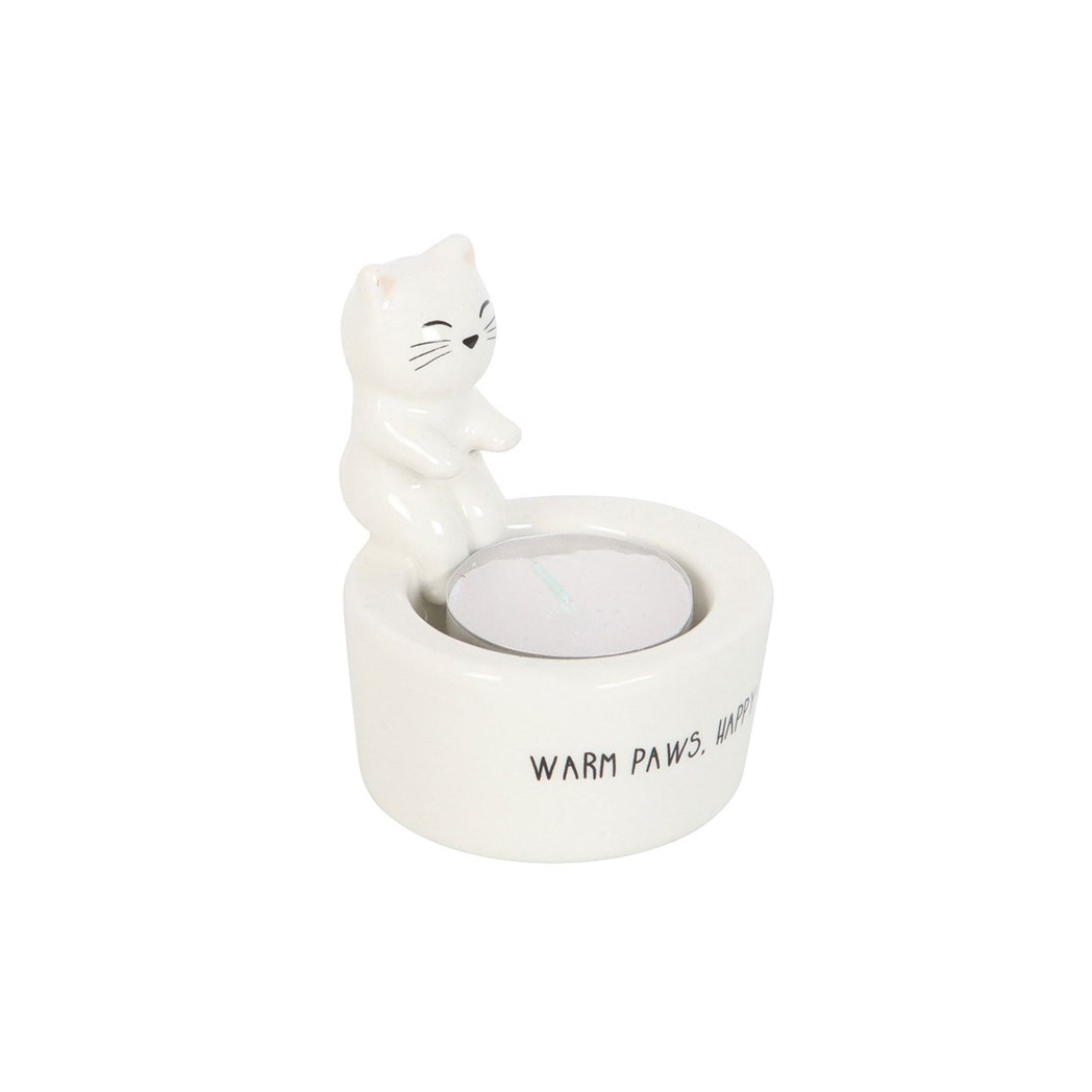 Warm Paws, Happy Heart Cat Tealight Holder