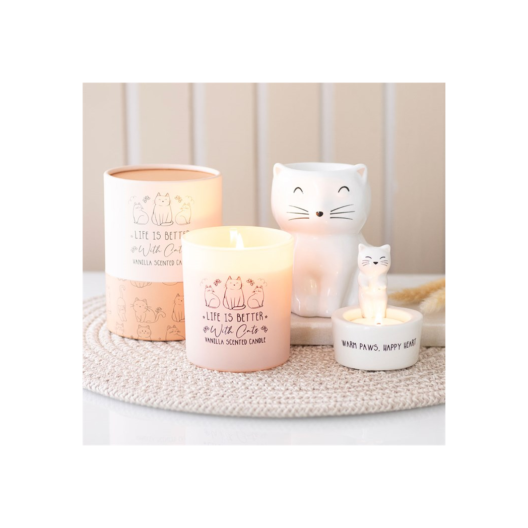 White Happy Cat Oil Burner