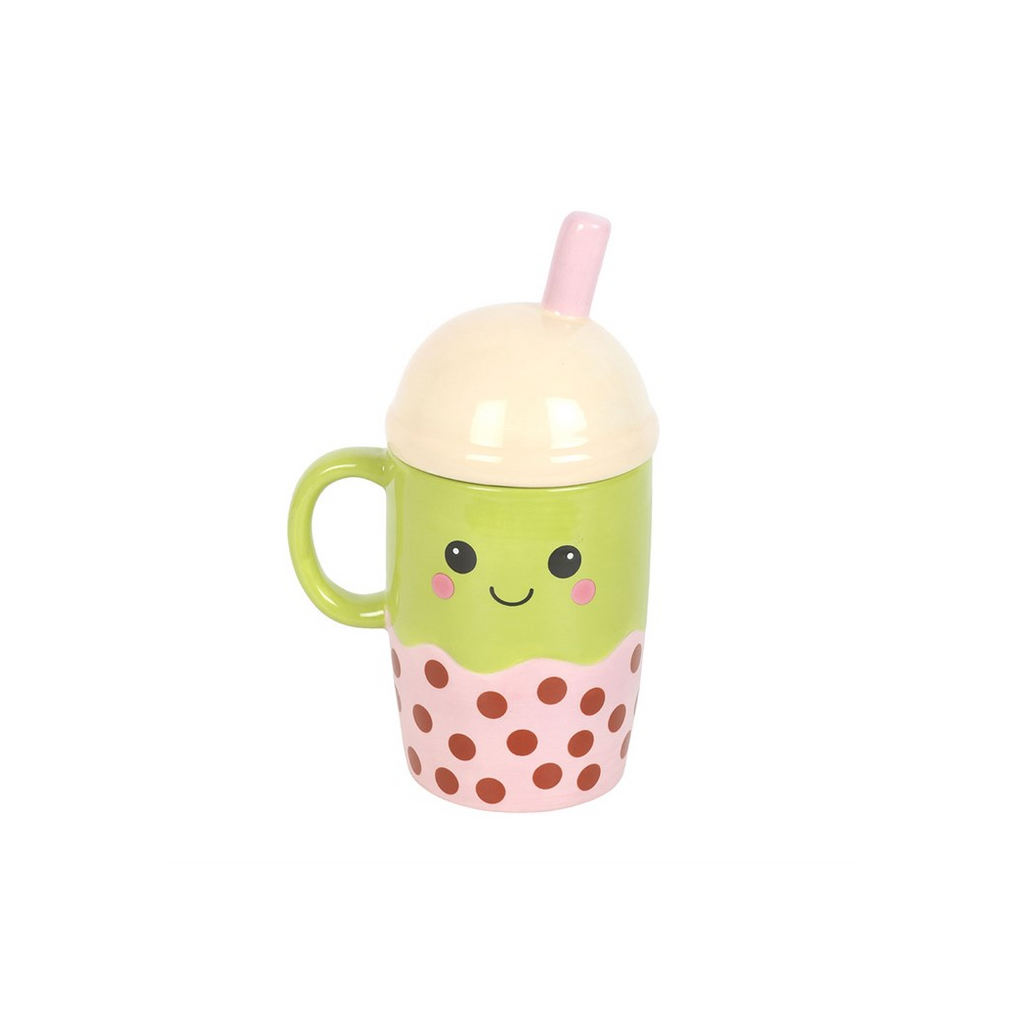 Kawaii Bubble Tea Lidded Mug