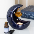 Blue Crescent Moon Hanging Oil Burner