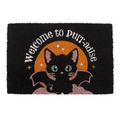 Black Welcome to Purr-adise Cat Doormat