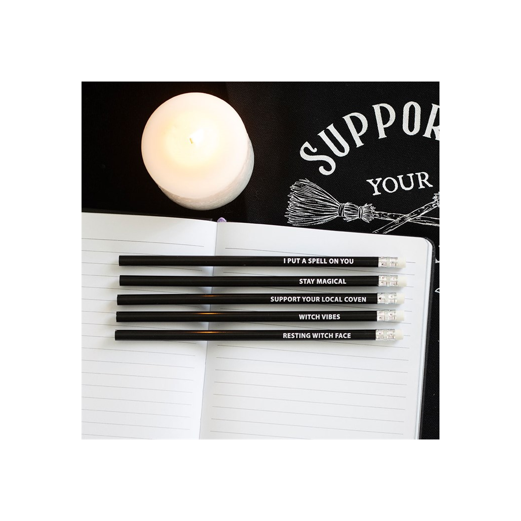 The Coven Club Set of 5 Witchy Pencils