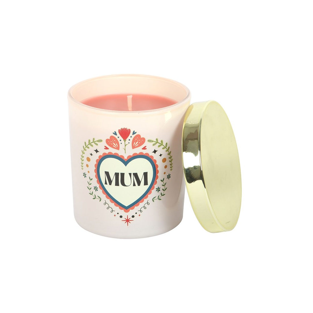 Mum Folk Heart French Tulip Candle