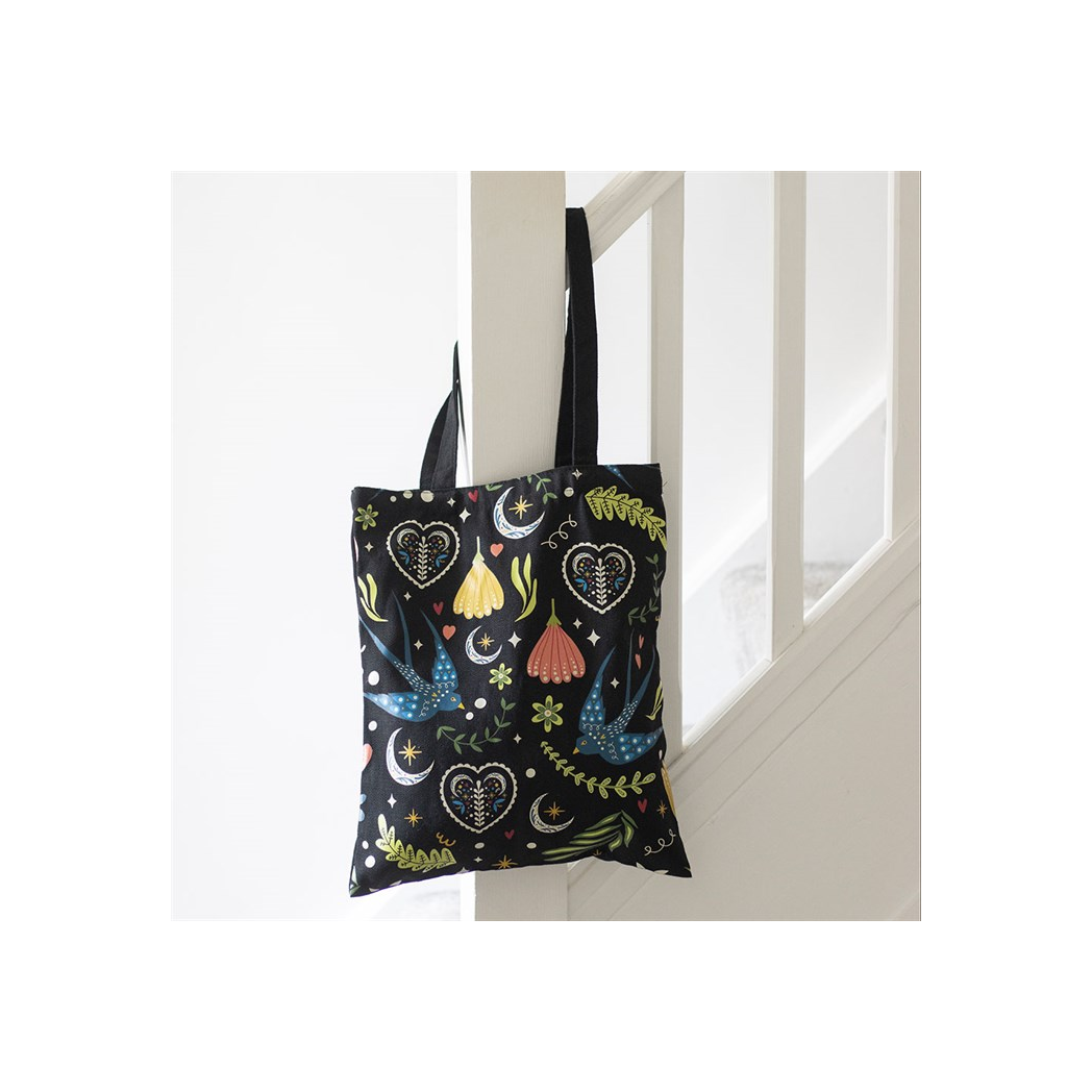 Midnight Bloom Polycotton Tote Bag