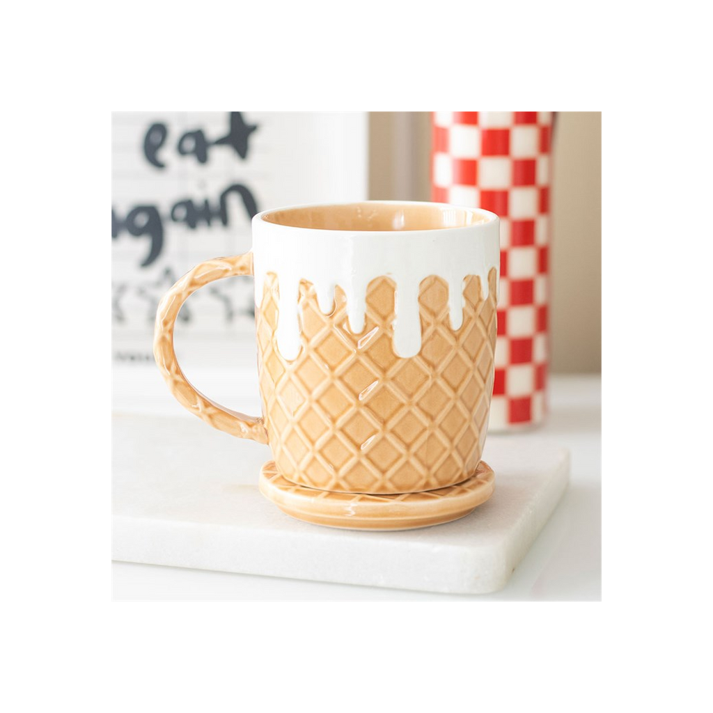 Waffle Mug and Coaster Set