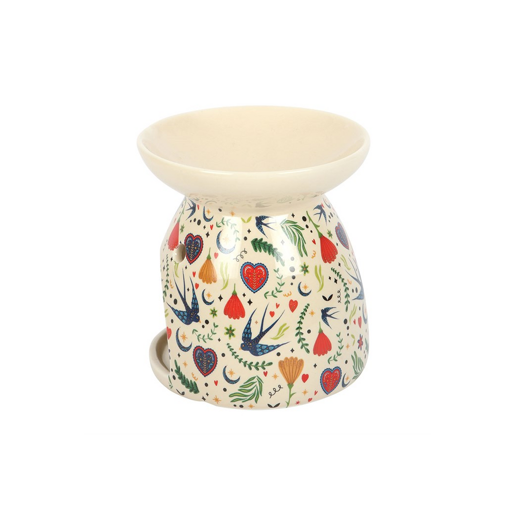 Cream Midnight Bloom Print Oil Burner