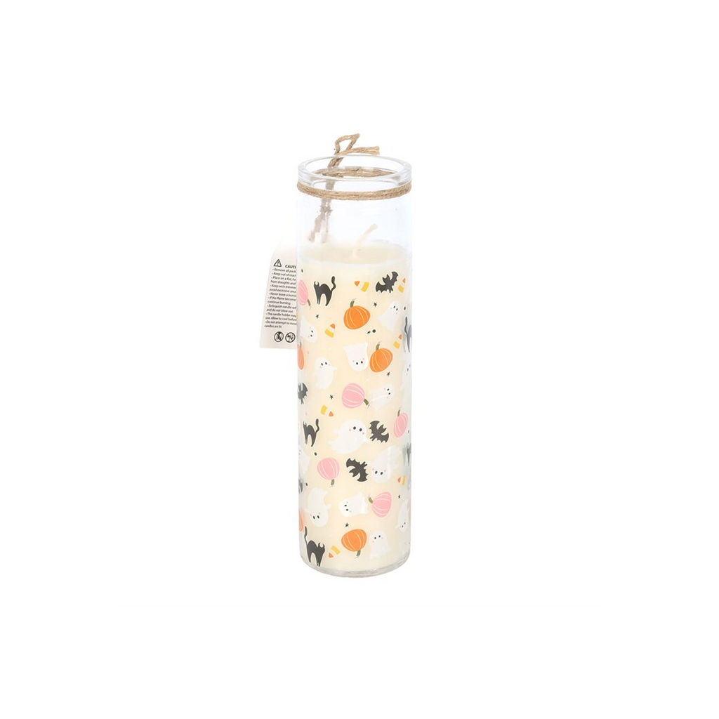 Sweet and Spooky Print Candy Corn Tube Candle