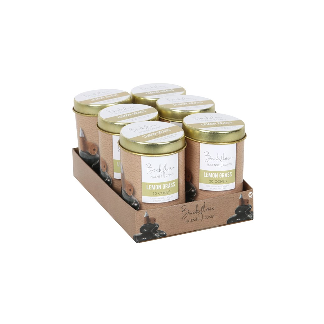 6 Tins of  Elements Lemon Grass Jumbo Backflow Cones