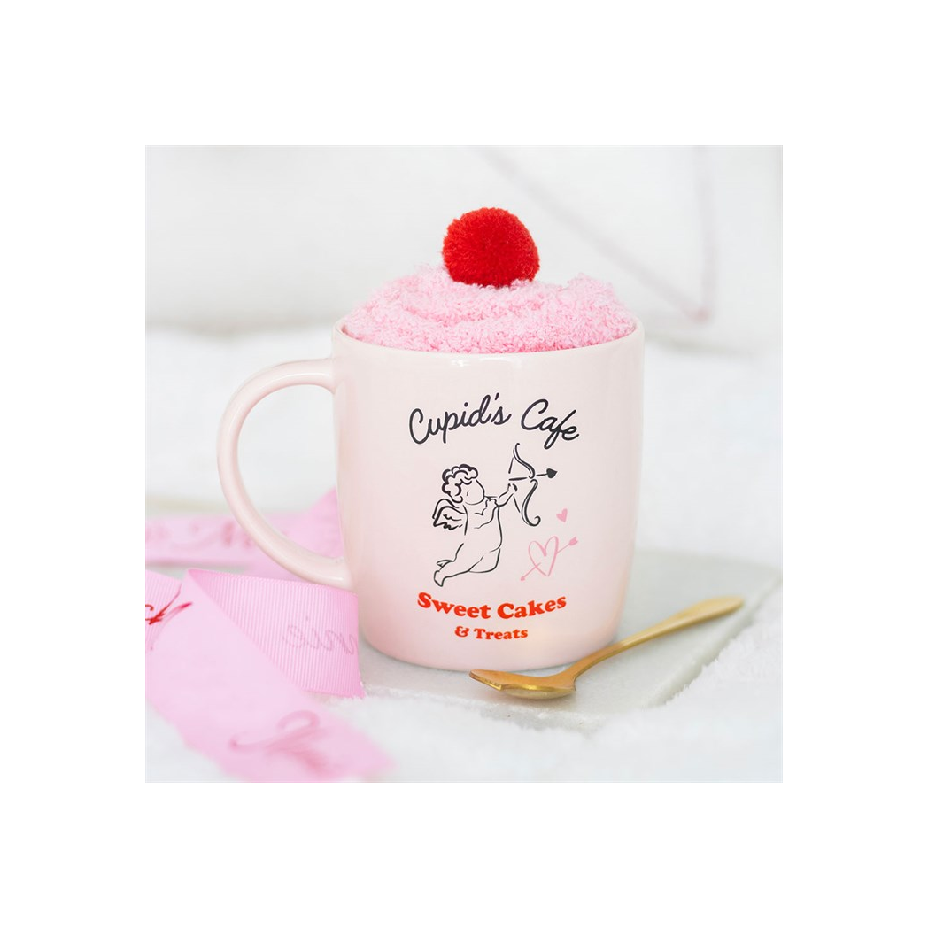 Cupid's Café Mug, Spoon and Socks Set