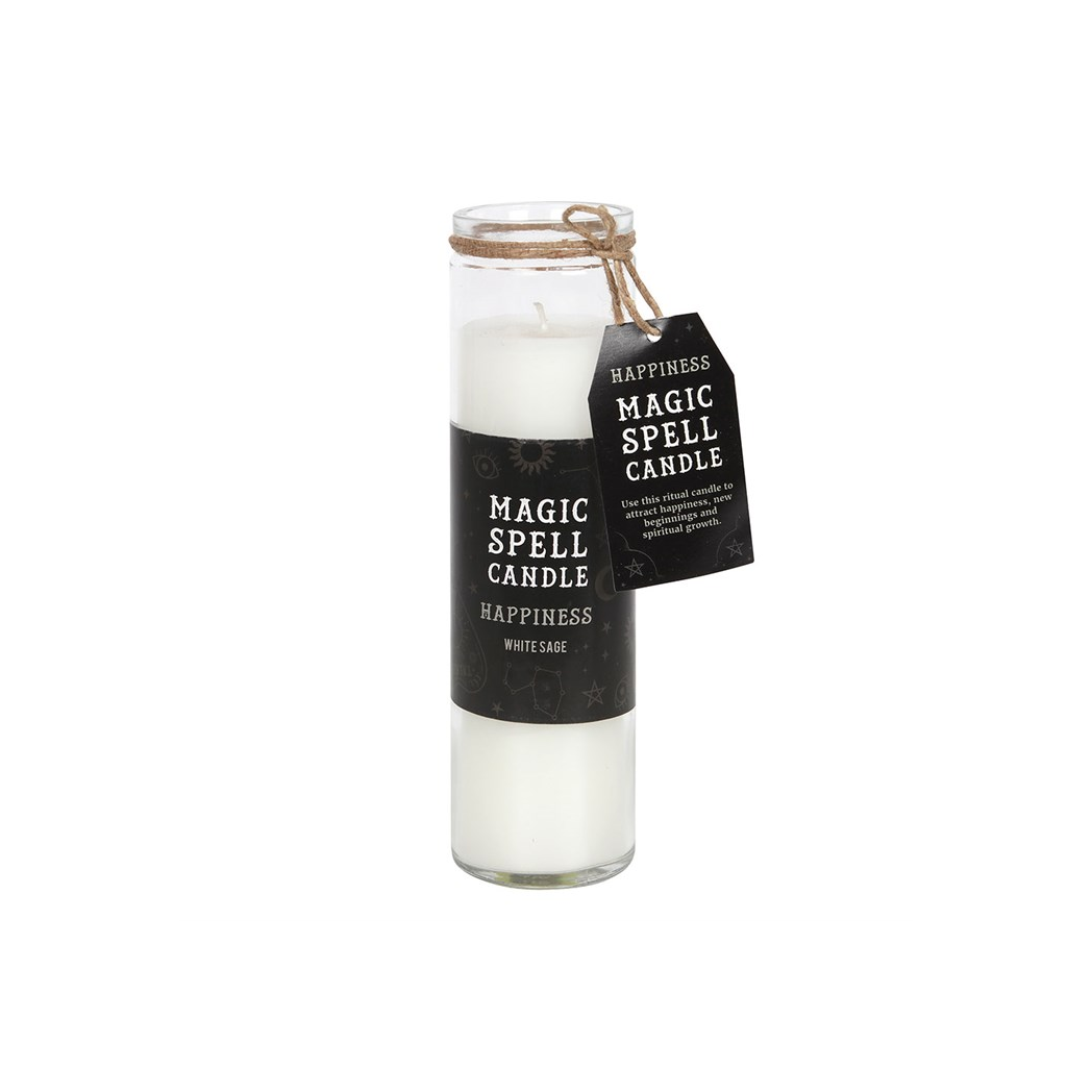 Happiness White Sage Magic Spell Tube Candle
