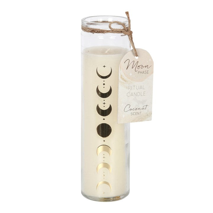 Coconut Moon Phase Candle in Glass Tube