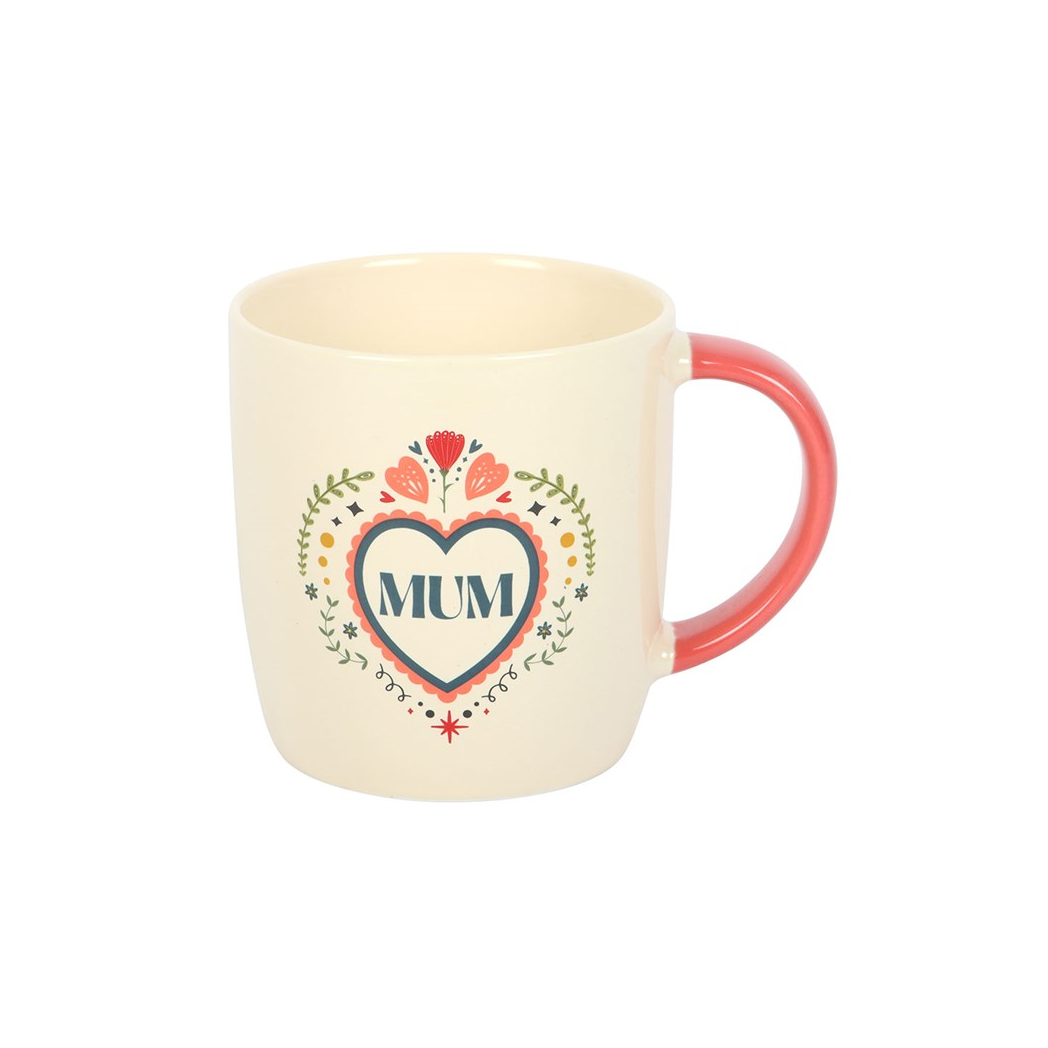 Mum Folk Heart Mug