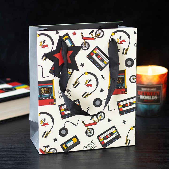 23cm Medium Retro 80s Print Gift Bag