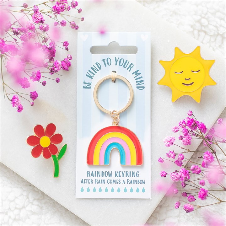 Be Kind to Your Mind Rainbow Keyring
