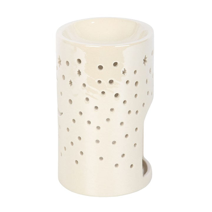 Iridescent White Moon Pillar Oil Burner
