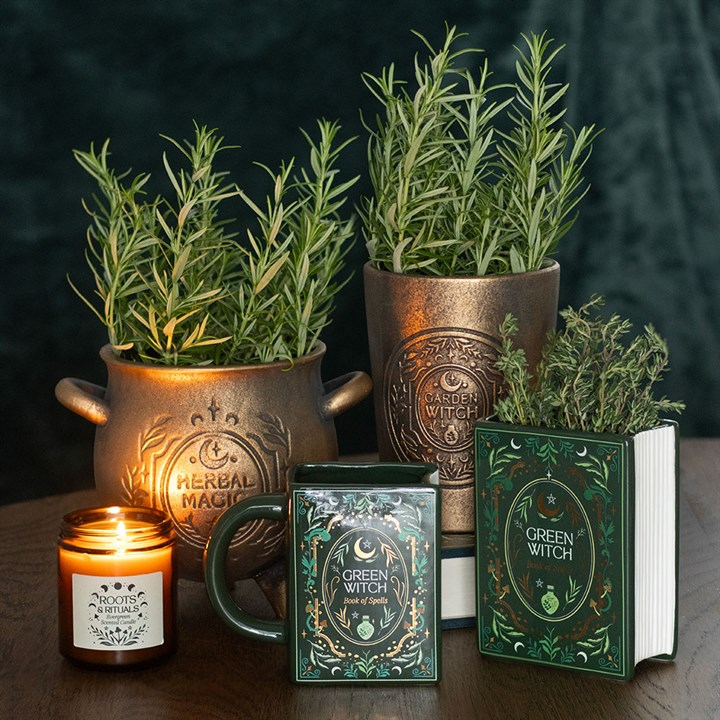 Green Witch Book Shaped Mug