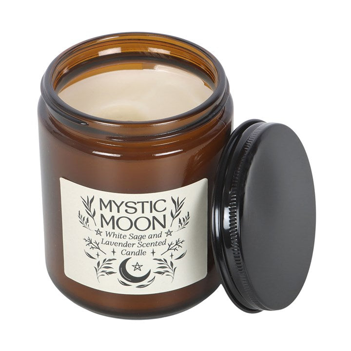 Mystic Moon Sage & Lavender Amber Glass Candle