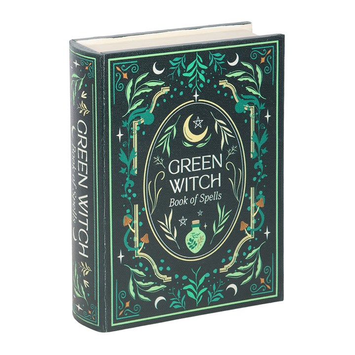 Green Witch Book Shaped Storage Box