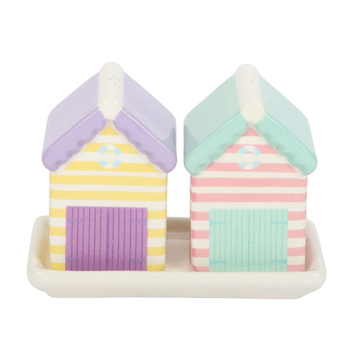 Pastel Beach Hut Salt and Pepper Shakers