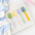 Set of 4 Pastel Glass Dessert Spoons