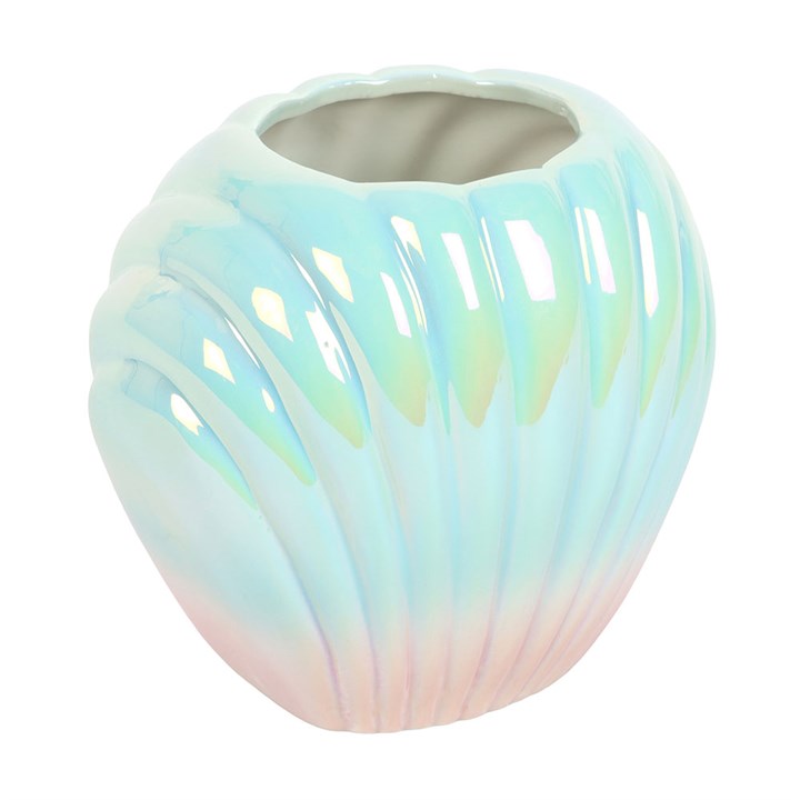 Iridescent Shell Flower Vase