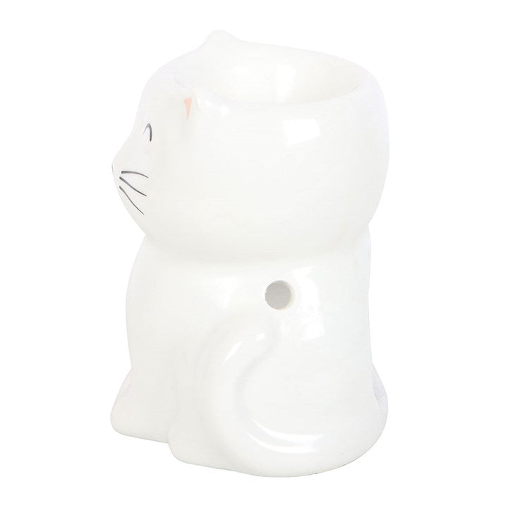 White Happy Cat Oil Burner