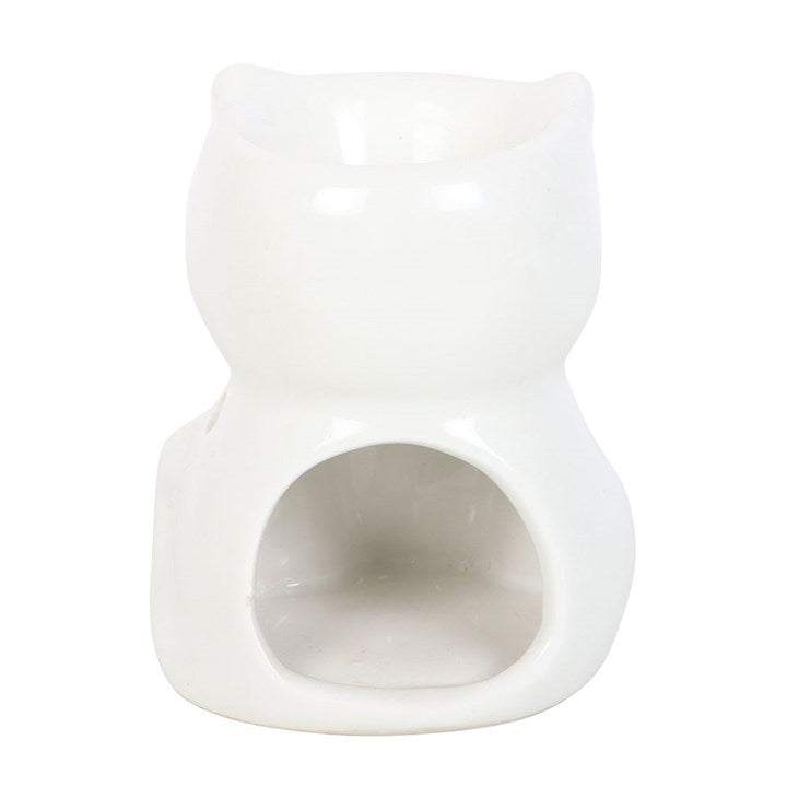 White Happy Cat Oil Burner