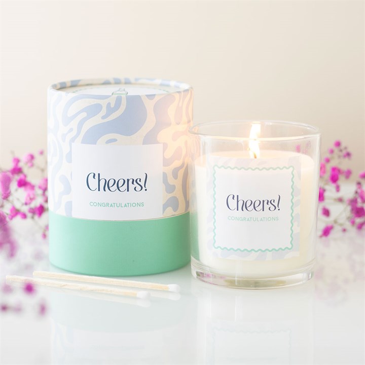 Cheers Congratulations Champagne Fizz Candle