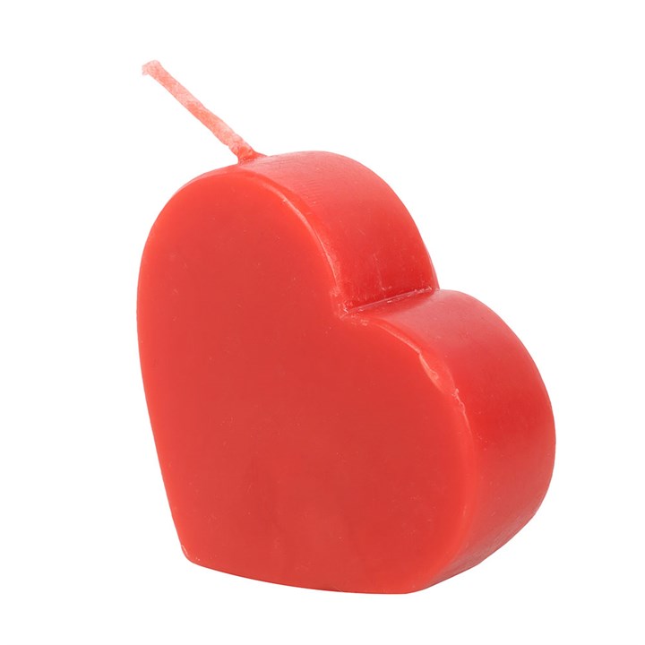 Red Love Heart Shaped Valentine's Day Candle