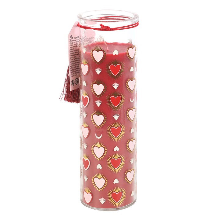 Sacred Heart Print Black Fig Tube Candle