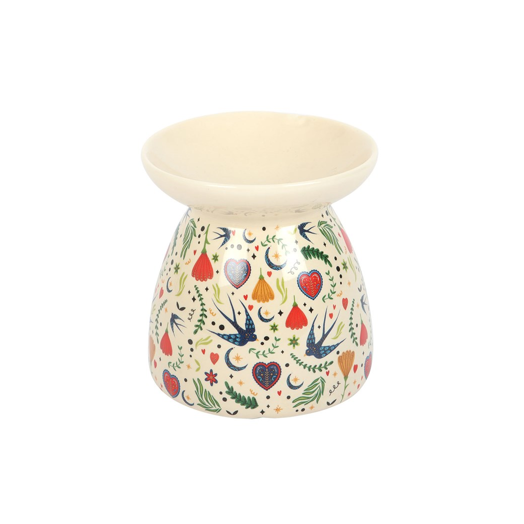 Cream Midnight Bloom Print Oil Burner