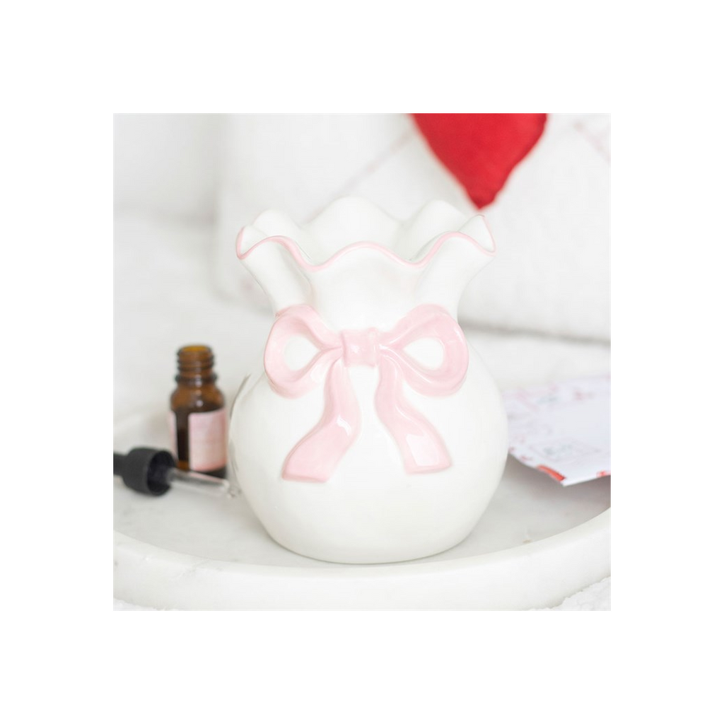 White and Pink Bow Oil Burner