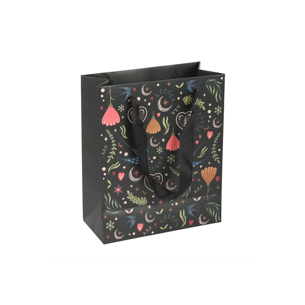 Medium Black Midnight Bloom Print Giftbag