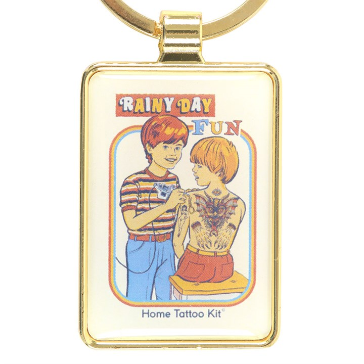 Rainy Day Fun Keyring by Steven Rhodes