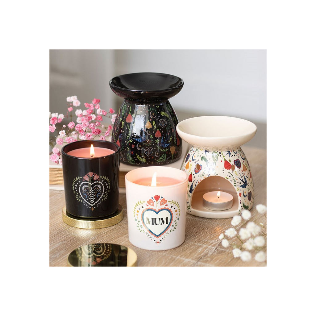 Cream Midnight Bloom Print Oil Burner