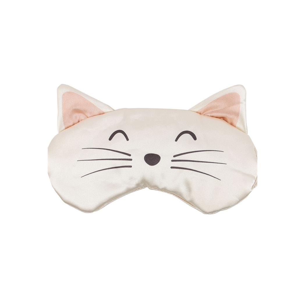White Cat Face Satin Eye Mask