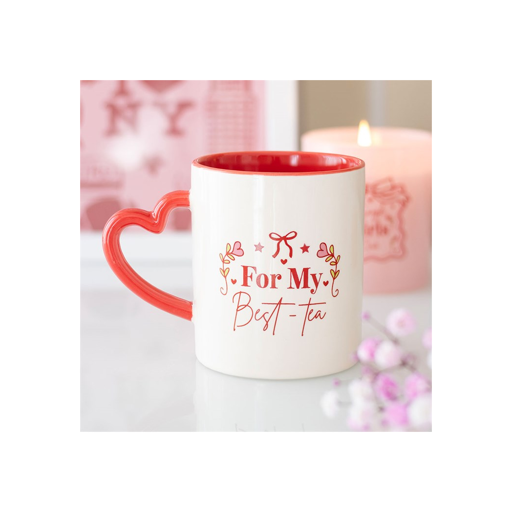 For My Best-Tea Mug with Heart Handle